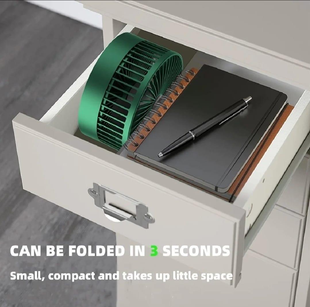 Portable Foldable Rechargeable Fan - 1 Pc Green Mini Fan for Easy Use