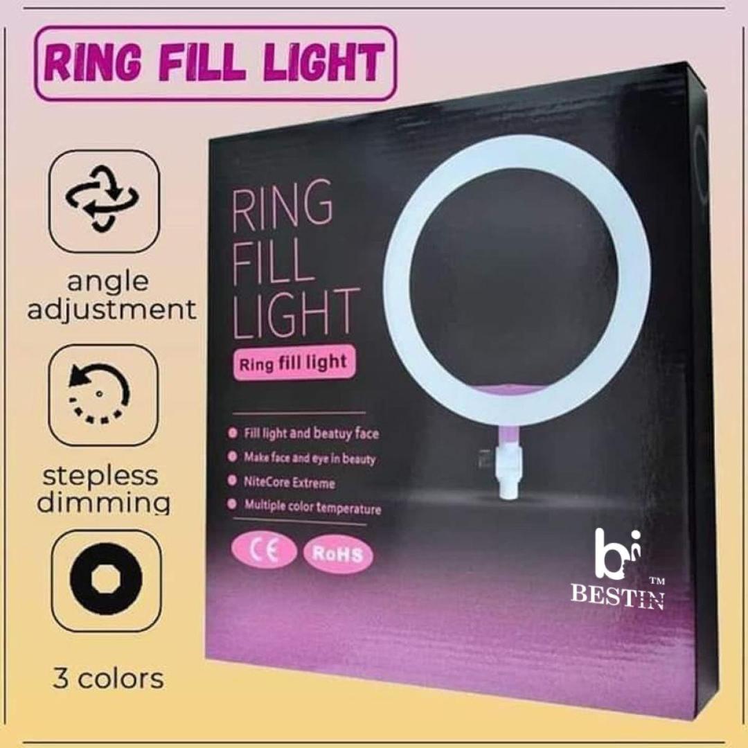 LED Ring Light with Metal Tripod Stand & Mobile Holder - Multicoloured Lighting
